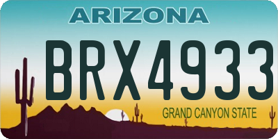 AZ license plate BRX4933