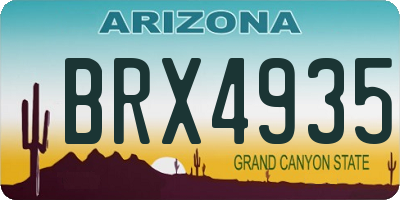 AZ license plate BRX4935