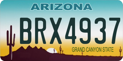 AZ license plate BRX4937