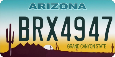 AZ license plate BRX4947