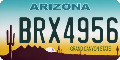 AZ license plate BRX4956