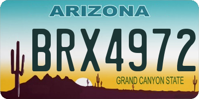 AZ license plate BRX4972