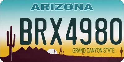 AZ license plate BRX4980