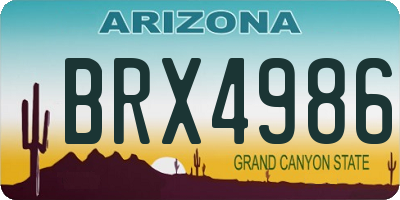 AZ license plate BRX4986