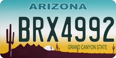 AZ license plate BRX4992