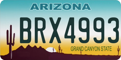 AZ license plate BRX4993