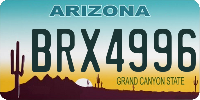 AZ license plate BRX4996