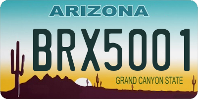 AZ license plate BRX5001