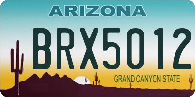 AZ license plate BRX5012