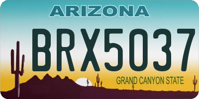 AZ license plate BRX5037