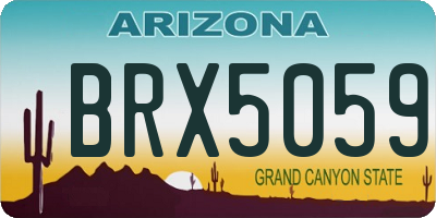AZ license plate BRX5059