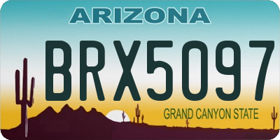 AZ license plate BRX5097