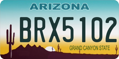AZ license plate BRX5102