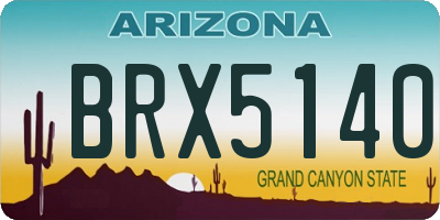 AZ license plate BRX5140