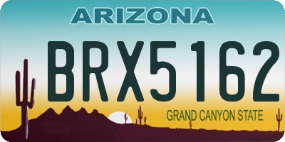 AZ license plate BRX5162