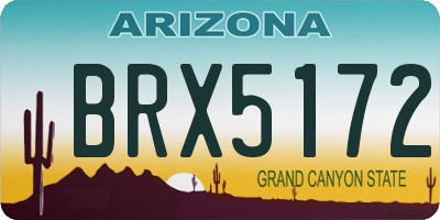 AZ license plate BRX5172