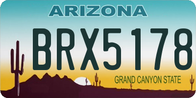 AZ license plate BRX5178