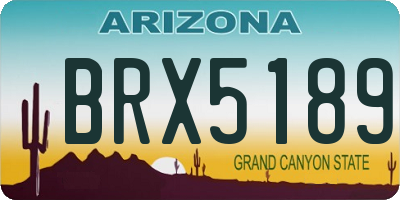 AZ license plate BRX5189