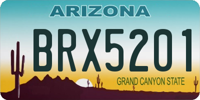 AZ license plate BRX5201