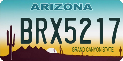 AZ license plate BRX5217