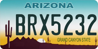 AZ license plate BRX5232