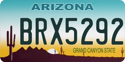 AZ license plate BRX5292