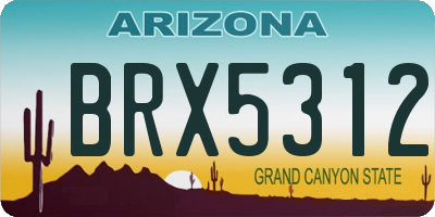 AZ license plate BRX5312