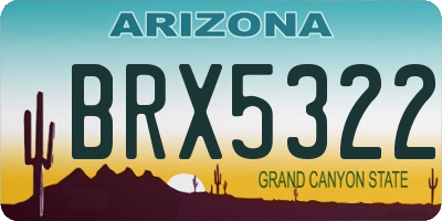 AZ license plate BRX5322