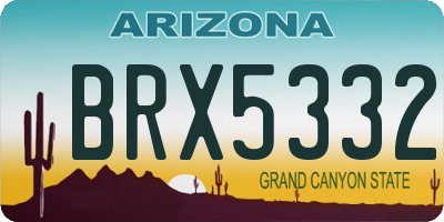 AZ license plate BRX5332
