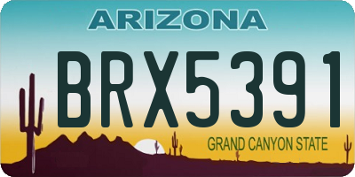 AZ license plate BRX5391