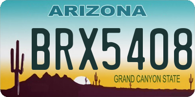 AZ license plate BRX5408