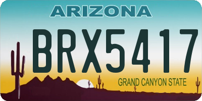 AZ license plate BRX5417
