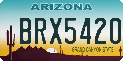AZ license plate BRX5420