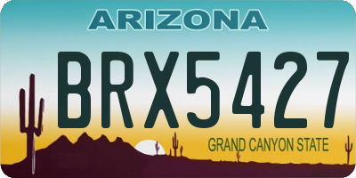 AZ license plate BRX5427