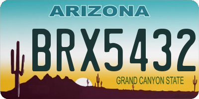 AZ license plate BRX5432