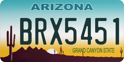 AZ license plate BRX5451