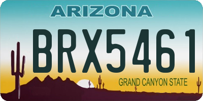 AZ license plate BRX5461