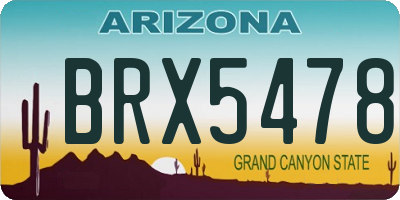 AZ license plate BRX5478
