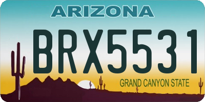 AZ license plate BRX5531