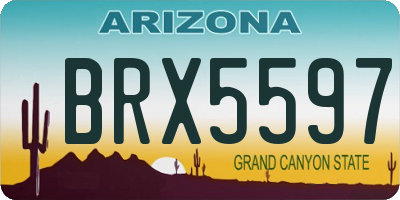 AZ license plate BRX5597