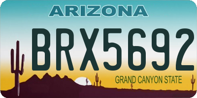 AZ license plate BRX5692