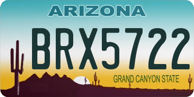 AZ license plate BRX5722