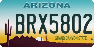 AZ license plate BRX5802