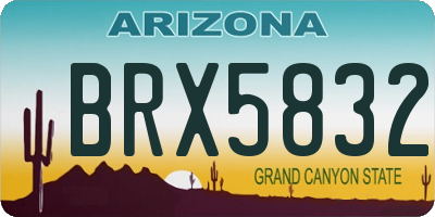 AZ license plate BRX5832