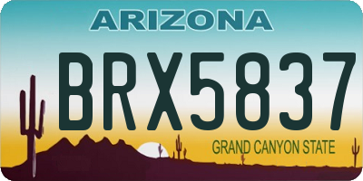 AZ license plate BRX5837