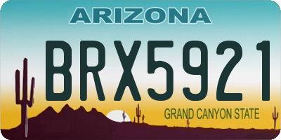 AZ license plate BRX5921