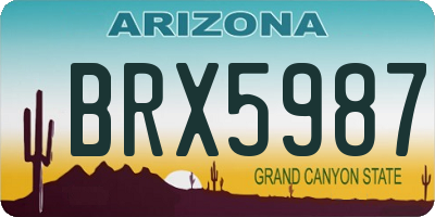 AZ license plate BRX5987
