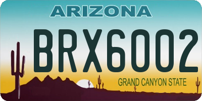 AZ license plate BRX6002