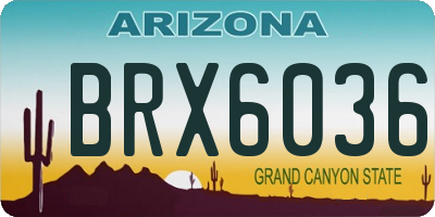 AZ license plate BRX6036