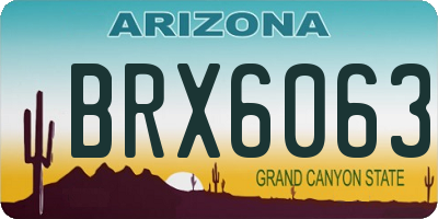 AZ license plate BRX6063